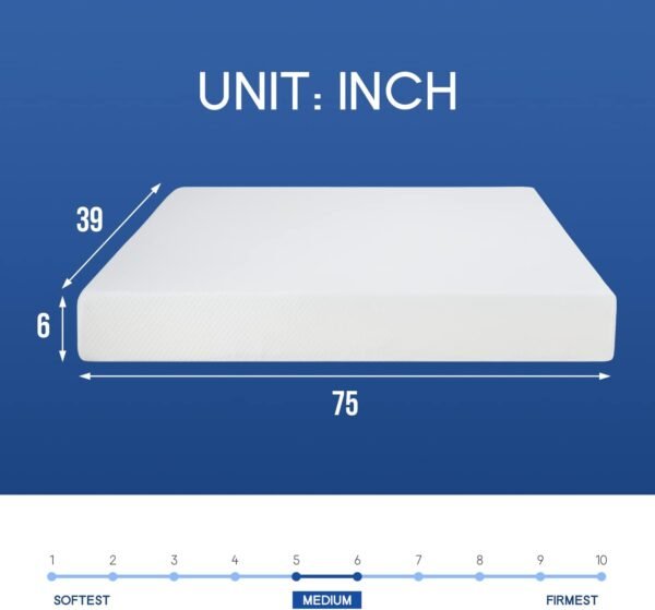 Twin Mattress 6 inch Gel Memory Foam Mattress Queen Mattresses Medium Firm Mattresses for Cool Sleep Relieving Pressure Relief  Certified Mattress in a Box