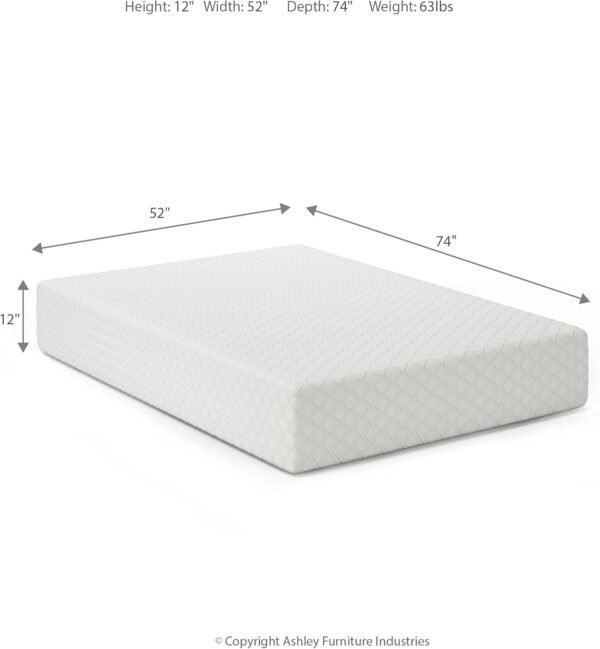 Full Size  12 Inch Medium Firm Memory Foam Mattress with Green Tea & Charcoal Gel for Pressure Relief