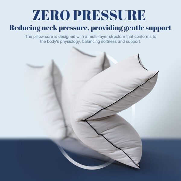 Goose Feather Down Pillows King Size Set of 2, Luxury Hotel Collection Bed Pillow 2 Pack, ™ Powered Fillings & Feathers Pillow，Fluffy Plush for Side Sleepers, Medium Firm, 20x36 in.
