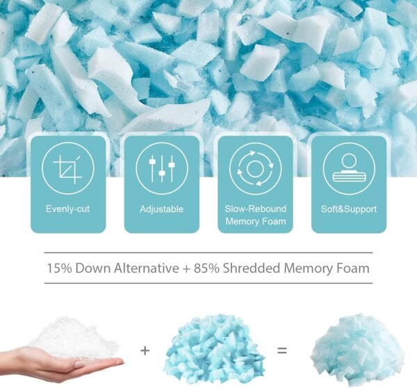 Cooling Pillows King Size Set of 2,Shredded Memory Foam Bed Pillows for Sleeping, Supportive King Pillows for Back & Side Sleepers,Adjustable 2 Pillows King Size with Removable Cover