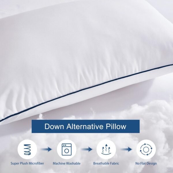 Pillows King Size Set of 4,Soft Microfiber King Pillows with Hollow Fiber,Hotel Quailty Bed Pillows for Sleeping 4 Pack for Back,Stoamch Sleeper